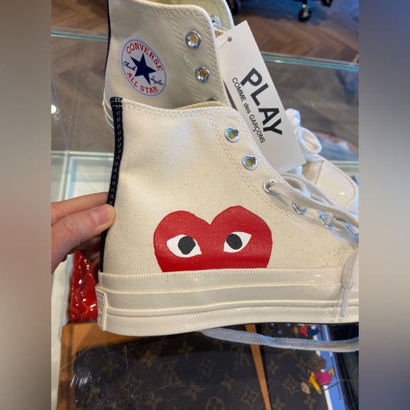 COMME DES GARÇONS PLAY CONVERSE X CDG PLAY Chuck Taylor '70 High-Top Sneakers - Picture 3 of 14